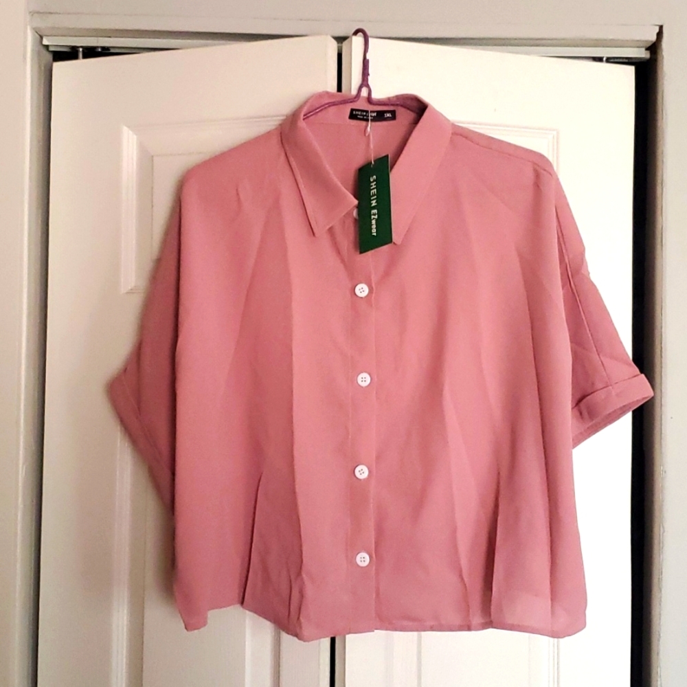 Blush button-up blouse